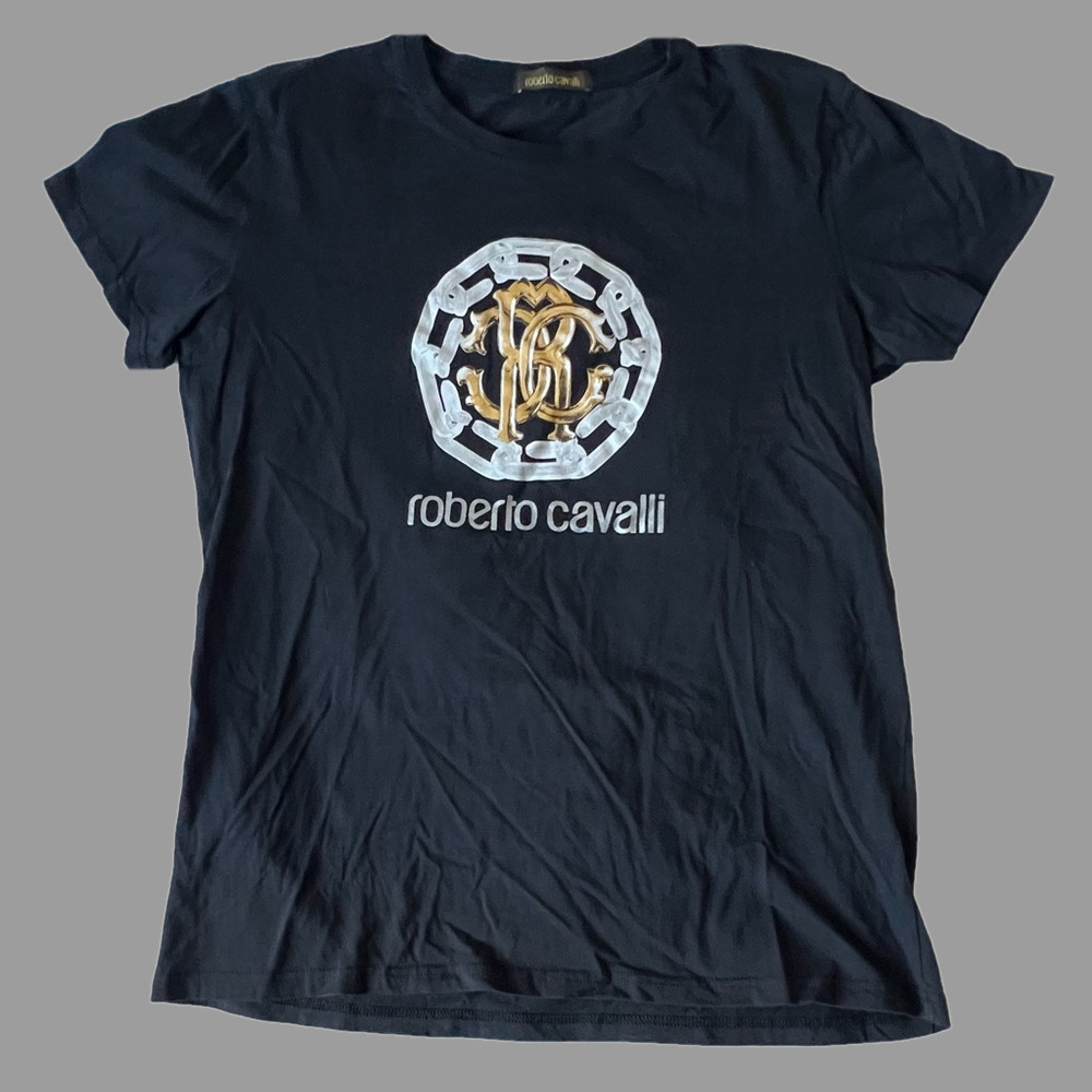 Roberto Cavalli Uomo Black T-Shirt